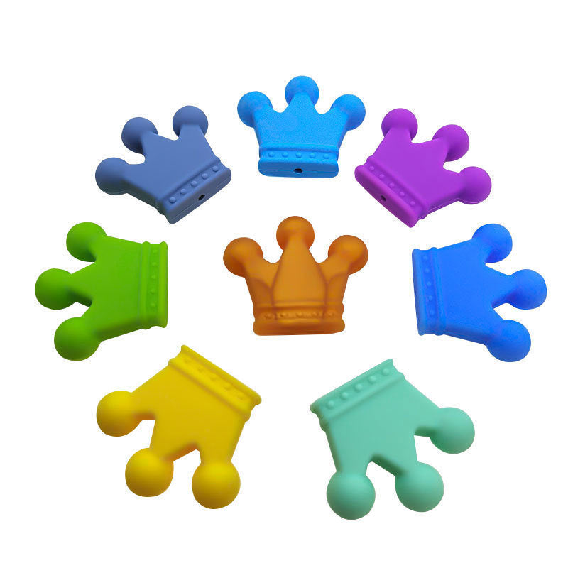 Venta al por mayor DIY Beads Silicone Crown Cartoon Random 100pcs OLY-BDS-ZS003
